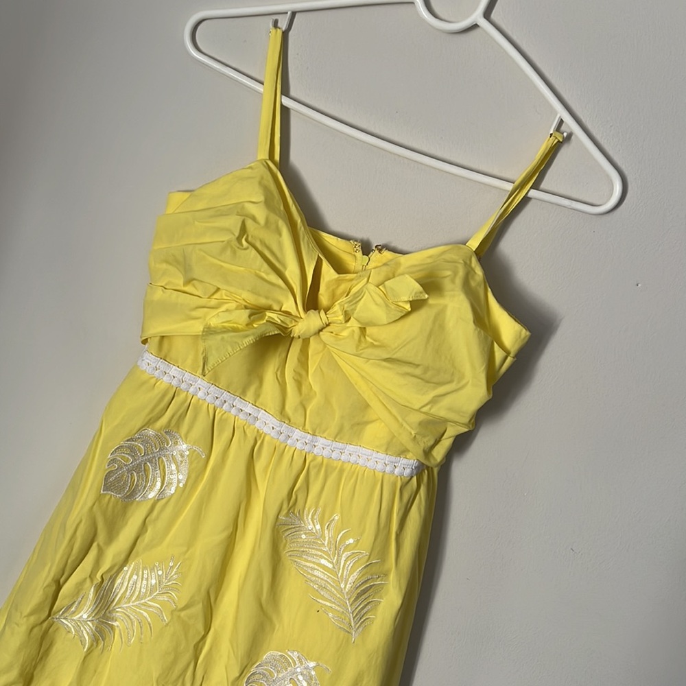 Lilly Pulitzer Eloisa Midi Dress; Watch Hill Yellow Fiesta Embroidery - Picture 5 of 8